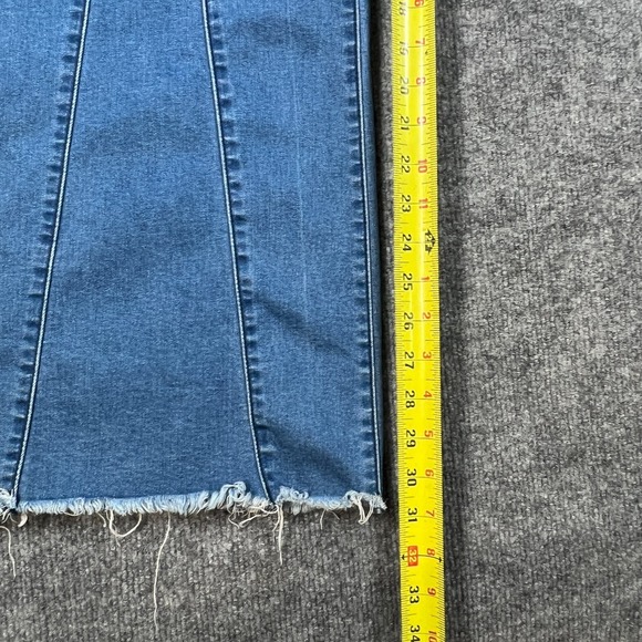 Litz Wide Jeans Womens 28 Blue Denim Cotton Frayed Hem High Rise Medium Wash - Picture 3 of 11